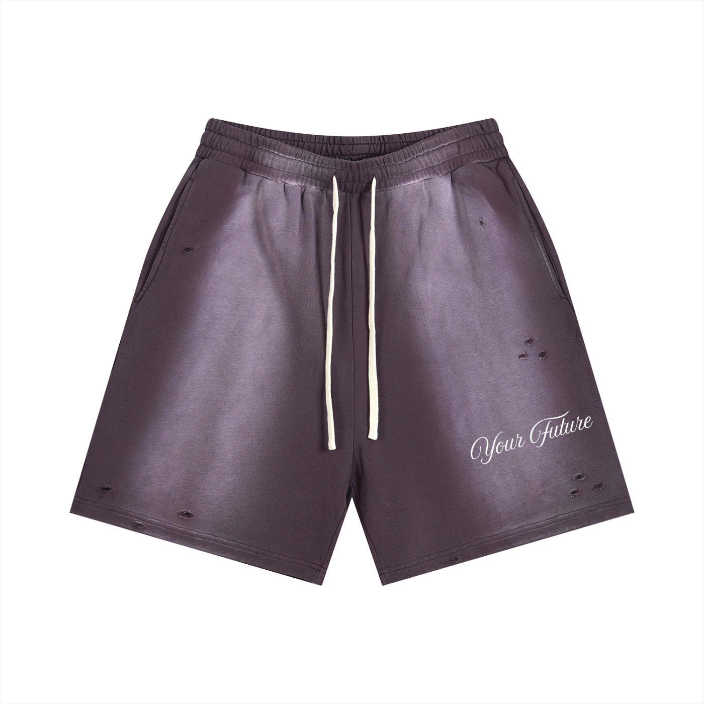Your Future Sun Fade Distressed Shorts